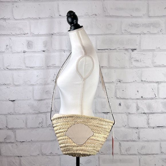 Poolside Mini Ibiza Handwoven Basket Crossbody Bag Coconut - Picture 3 of 16